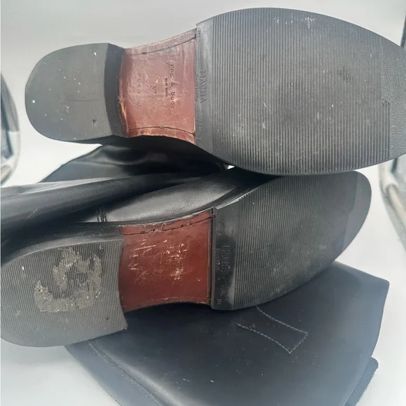 Rag and Bone Holly Black Leather Knee-High 18” Boots - Picture 5 of 5